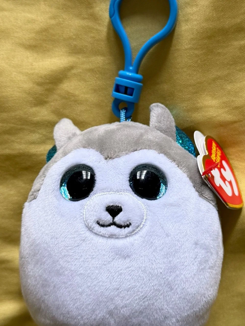 TY Squish-a-Boos Plush Clip Bundle Panda Dalmatian Rainbow Bear Llama Keychain